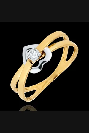 Edenly Anillo Corazón Entrelazado - oro rosa y oro blanco 9 quilates