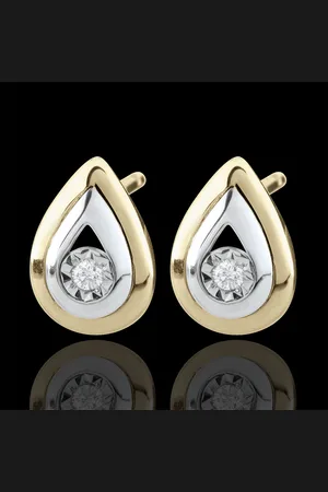 Edenly Pendientes Lágrimas de Antílope - pendientes cortos oro amarillo 9 q