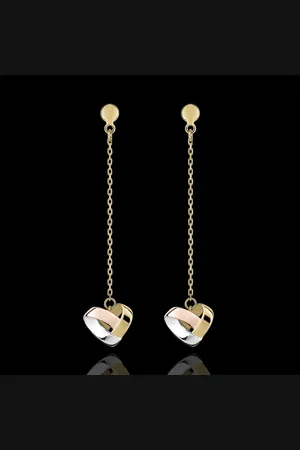 Edenly Pendientes Corazón Plegado - de 9 quilates.