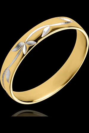 Edenly Alianza Frescura - Enredadera Gravada - oro amarillo y oro blanco 18 q
