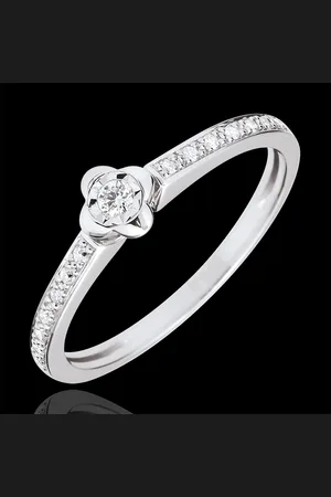 Edenly Anillo Solitario Eclosión - Peonia - 18 quilates y diamant