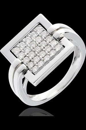 Edenly Anillo grabado - empedrado 18 quilates
