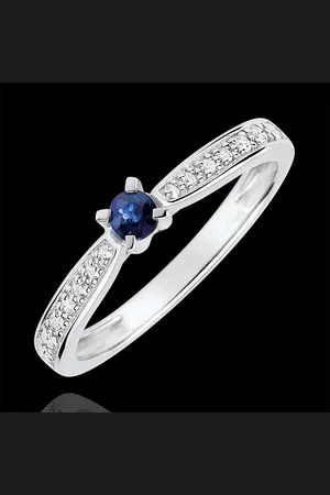 Edenly Anillo de compromiso solitario Garlane - zafiro y diamantes 0.14 quila