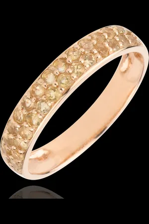 Edenly Anillo Aves del Paraíso - dos filas - 9 quilates y citrina a