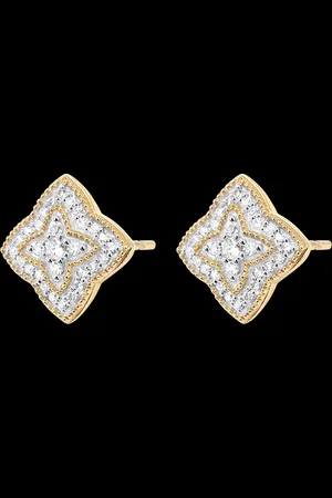 Edenly Pendientes Flor de Diamante - de 9 quilates