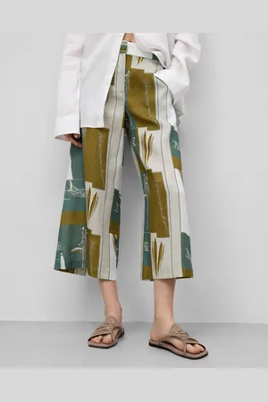 Adolfo Dominguez Palazzo Crinkle Verde Oscuro En Pantalones Palazzo Adolfo  Domínguez Verde Oscuro Con Efecto Arrugado Adolfo Dominguez Palazzo