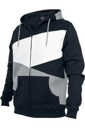 Urban classics Capucha con cremallera de - Sudadera Zig Zag - M - para Hombre