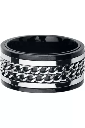 etNox hard and heavy Anillo Gótico de - Double Chain - para
