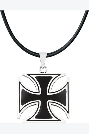 etNox hard and heavy Colgante de - Black Iron Cross - para Hombre