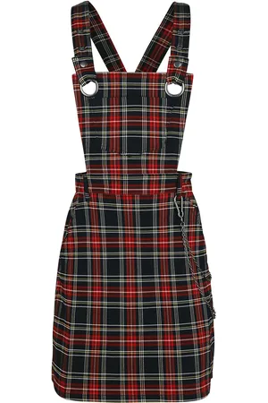 Hell Bunny Vestidos de longitud media Gótico de - Clash Pinafore - XS XL - para Mujer