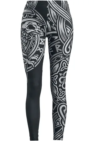 EMP Leggins de - Leggings negros en estilo celta - S 5XL - para Mujer