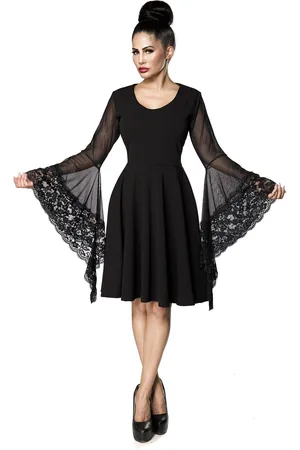 Ocultica Vestidos de longitud media Gótico de - Vestido Gótico amplias mangas - S 4XL - para Mujer