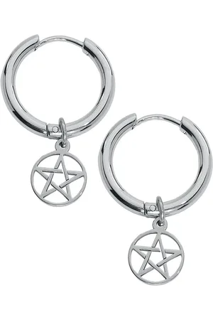 etNox Pendiente Gótico de - Pentagram - para Mujer