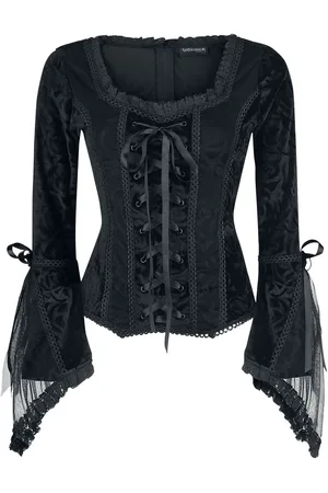 Gothicana Camiseta Manga Larga Gótico de - Rosemary - M 3XL - para Mujer