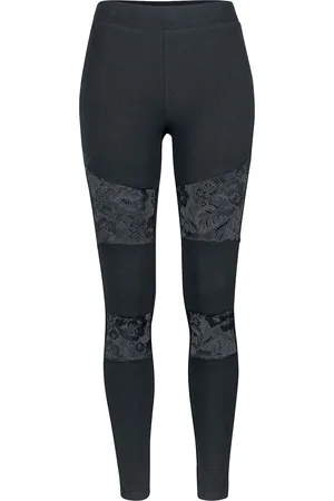 Urban classics Leggins de - Ladies Lace Insert Leggings - XS 5XL - para Mujer