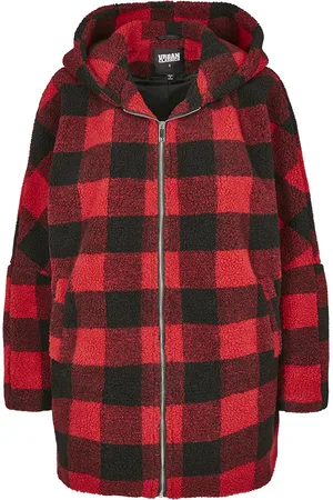 Urban classics Chaqueta de Invierno de - Ladies Hooded Oversized Check Sherpa - XS 4XL - para Mujer