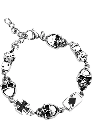 etNox hard and heavy Pulsera de - Gambling Skull - para Hombre