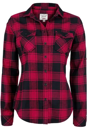 Brandit Camisa de Franela de - Camisa a Cuadros de Franela Amy - L 5XL - para Mujer