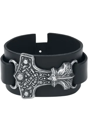 Alchemy Pulsera de Cuero Gótico de - Thorshammer - para Hombre