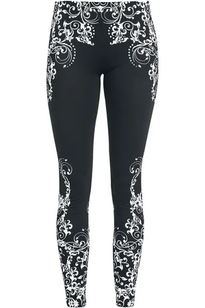 EMP Leggins de - Leggings negros con detallado estampado - S 3XL - para Mujer