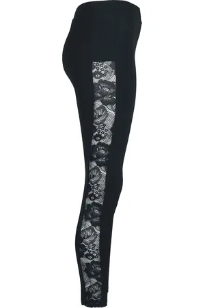 Urban classics Leggins de - Ladies Lace Striped Leggings - XS 5XL - para Mujer