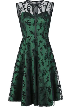 Voodoo Vixen Vestidos de longitud media Rockabilly de - Emerald - S 4XL - para Mujer