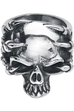 etNox hard and heavy Anillo Gótico de - Claw Skull - para Hombre