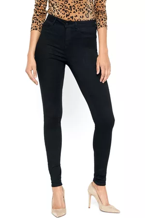 Noisy May Tejanos de - NMCallie HW Skinny Black Jeans - W28L30 W34L34 - para Mujer