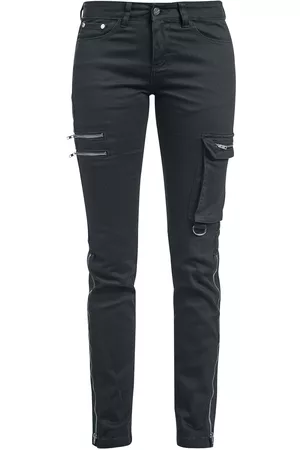 EMP Tejanos de - Skarlett - Black Jeans with Variable Hem - W26L32 W33L34 - para Mujer