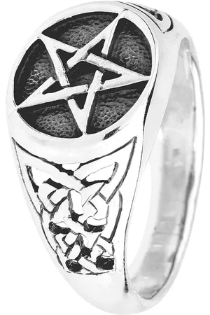 etNox hard and heavy Anillo Gótico de - Pentagram - para