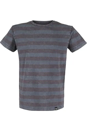 EMP Camiseta de - Camiseta con bandas horizontales y cuello redondo - S 5XL - para Hombre