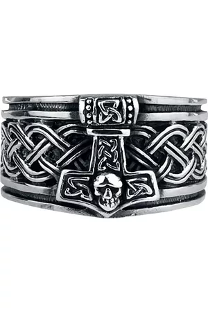 etNox hard and heavy Anillo de - Thors Hammer - para Hombre
