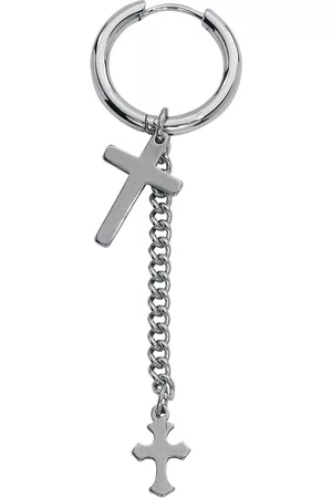 etNox Pendiente de - Cross Hoops - para Mujer