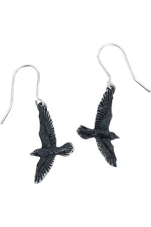 Alchemy Pendiente Gótico de - Black Raven - para Mujer