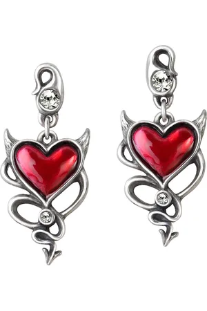 Alchemy Set de Pendientes de - Pendientes Devil Heart - para Mujer