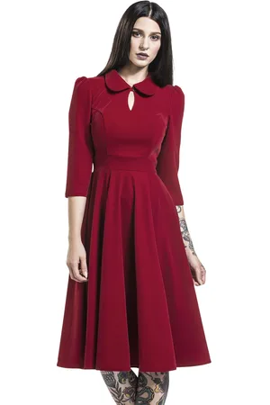 H&R London Vestidos de longitud media Rockabilly de - Vestido Glamorous Velvet Tea - XS XL - para Mujer