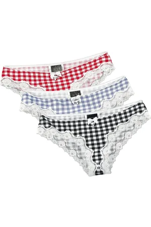 Pussy Deluxe Set de braguitas de - Plaid Panties Set de 3 - XS XXL - para Mujer