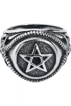 etNox hard and heavy Anillo Gótico de - Pentagramm - para