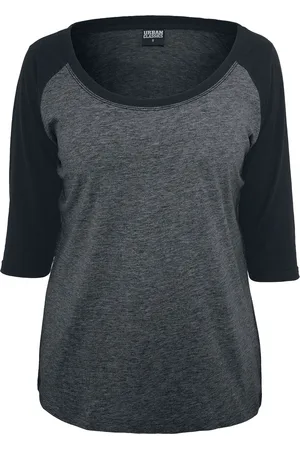 Urban classics Camiseta Manga Larga de - Camiseta 3/4 Chicas Contrast Raglan - XS 5XL - para Mujer