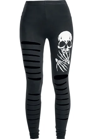 Banned Alternative Leggins Gótico de - Slashed Skull - S XL - para Mujer