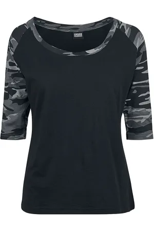 Urban classics Camiseta Manga Larga de - Camiseta 3/4 Chicas Contrast Raglan - XS 5XL - para Mujer