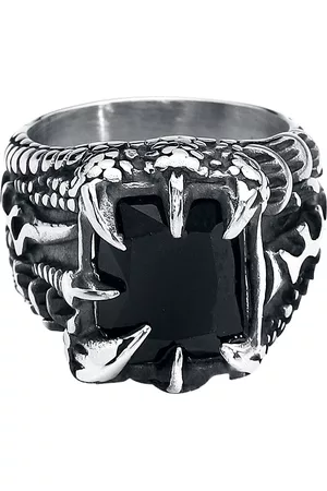 etNox hard and heavy Anillo Gótico de - Garra de Cristal - para Hombre