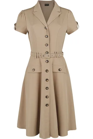 Voodoo Vixen Vestidos de longitud media Rockabilly de - Ida Safari Flare - XS 4XL - para Mujer