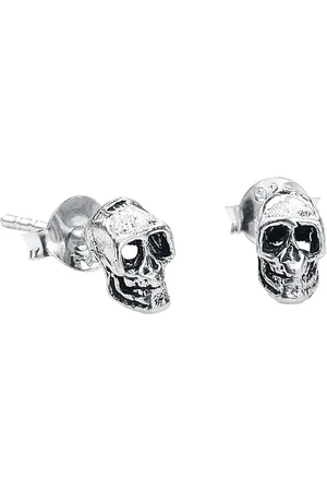 etNox Set de Pendientes Gótico de - Totenkopf - para Mujer