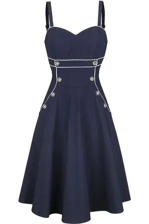 Voodoo Vixen Vestidos de longitud media Rockabilly de - Claudia Nautical Flared - S XXL - para Mujer