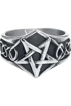 etNox hard and heavy Anillo Gótico de - Pentagramm - para