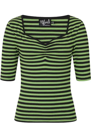Hell Bunny Camiseta Manga Larga Rockabilly de - Warlock - XS XL - para Mujer