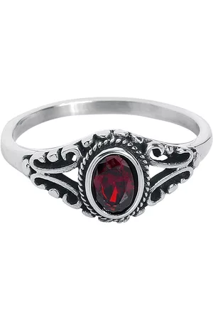 etNox Anillo Gótico de - Ruby - para Mujer