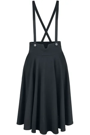 Voodoo Vixen Falda hasta la rodilla Rockabilly de - Toyin Black Herringbone Overall - S 4XL - para Mujer