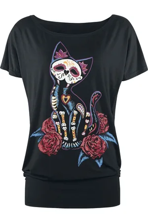 Full Volume Camiseta de - Camiseta negra con estampado y cuello redondo - S XL - para Mujer